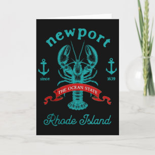 Newport Rhode Island Lobster Fishing Vacation Beac Card