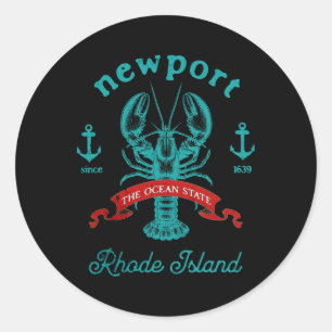 Newport Rhode Island Lobster Fishing Vacation Beac Classic Round Sticker