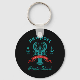 Newport Rhode Island Lobster Fishing Vacation Beac Keychain