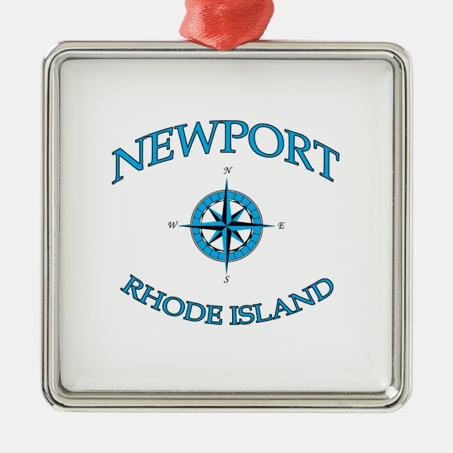Newport Rhode Island Nautical Metal Ornament (Front)