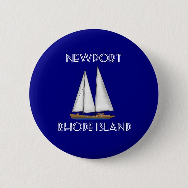 Newport Rhode Island Sailing 2 Inch Round Button (Front)