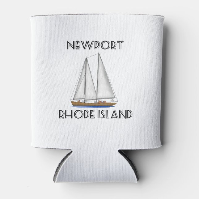 Newport Rhode Island Sailing Can Cooler (Front)