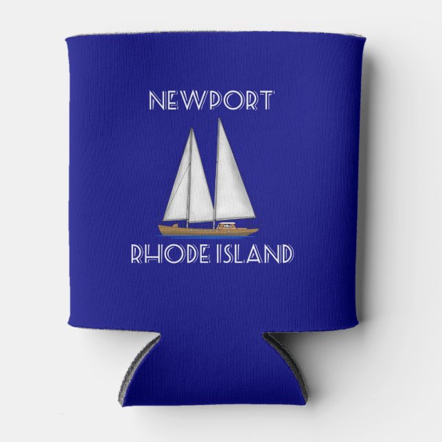 Newport Rhode Island Sailing Can Cooler (Front)