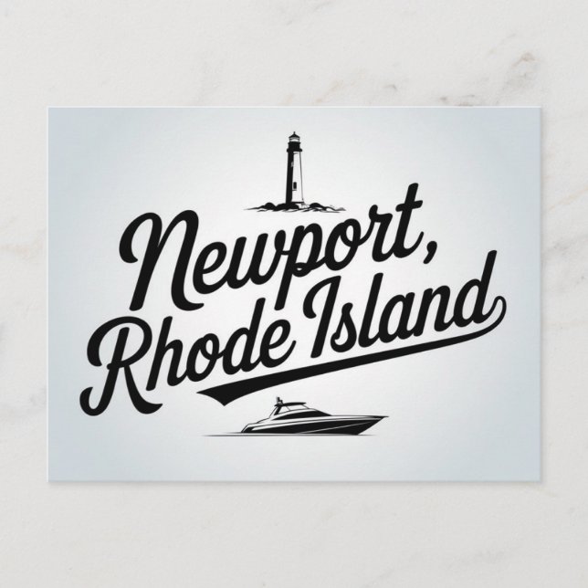Newport, Rhode Island typography Postcard (Front)