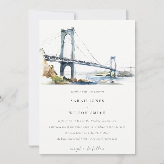 Newport Rhode Island United States Wedding Invitation (Front)