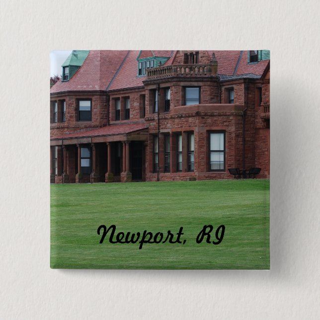 Newport, RI 2 Inch Square Button (Front)