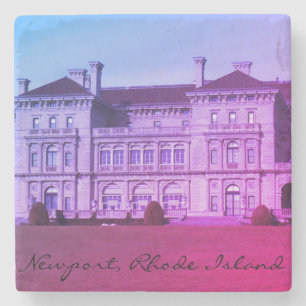 Newport, RI Cliff Walk Ocean Mansion Stone Coaster