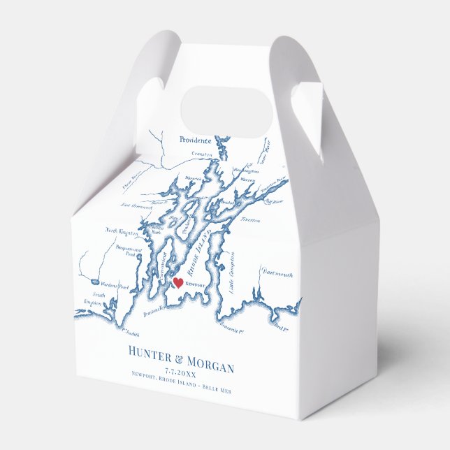 Newport RI Destination Wedding Elegant Favor Box (Front Side)