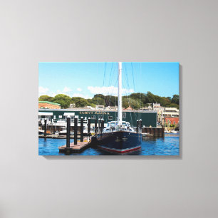 Newport, RI Harbour Sailboat Canvas Print