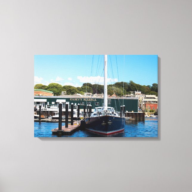 Newport, RI Harbour Sailboat Canvas Print (Front)