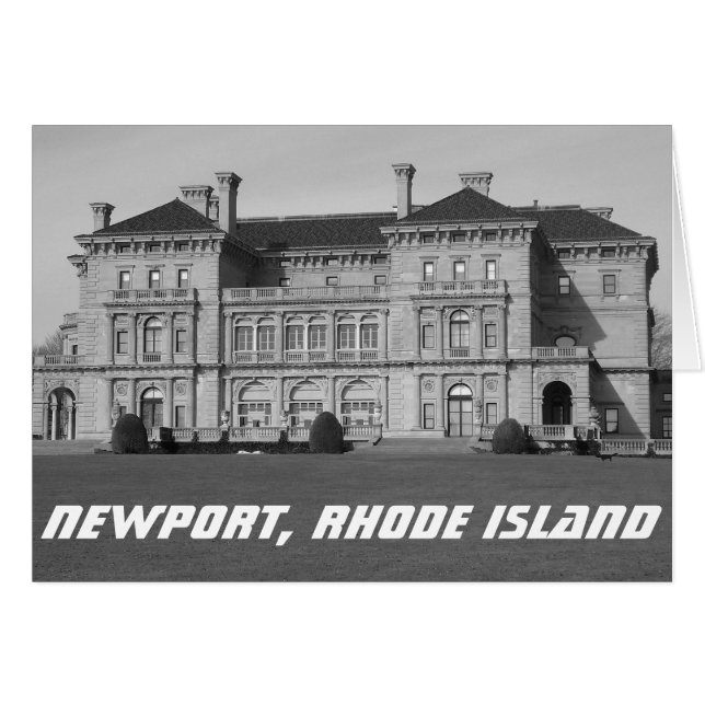 Newport, RI Ocean Estate, Carte de voeux d'âge dor (Devant horizontal)