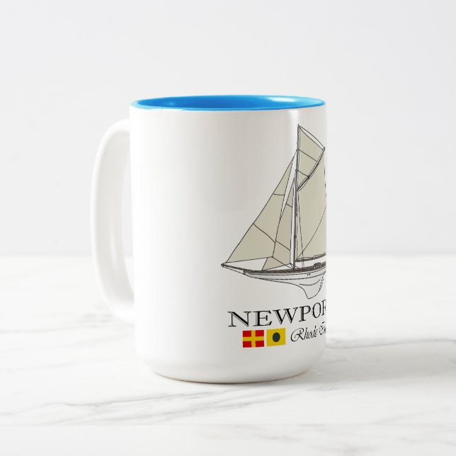 Newport RI (SB) Two-Tone Coffee Mug (Front Left)