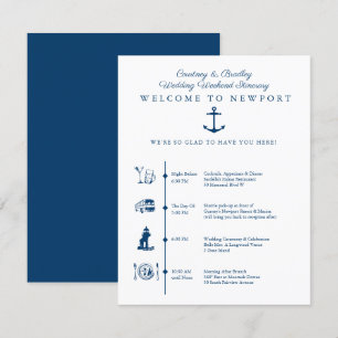 Newport RI Wedding Weekend Itinerary Timeline Encl Enclosure Card