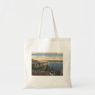Newport VT Lake Memphremagog 1940s Vintage Style Tote Bag
