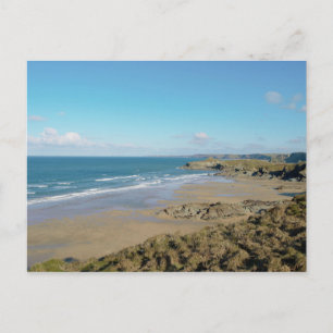 Newquay Bay Beaches Cornwall England Postcard