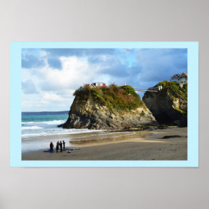 Newquay beach in Cornwall Poster