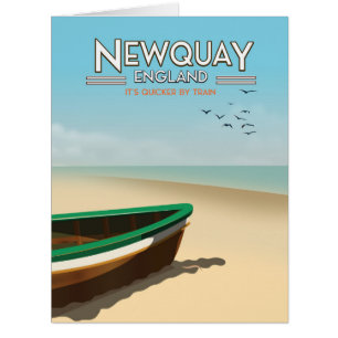 Newquay England Vintage seaside travel poster