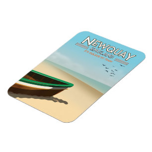 Newquay England Vintage seaside travel poster Magnet