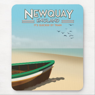 Newquay England Vintage seaside travel poster Mouse Pad