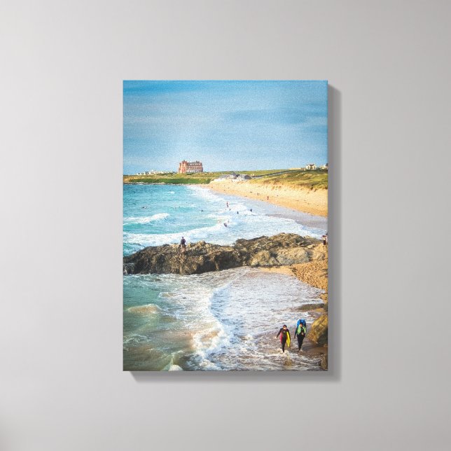 Newquay Fistral Beach at Sunset Canvas Print (Front)