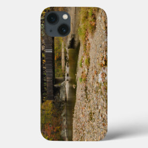 Newry Covered Bridge over river in autumn iPhone 13 Case