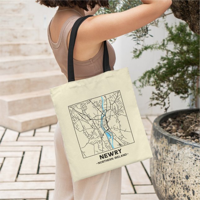 Newry, Northern Ireland City Map Tote Bag (Creator Uploaded)