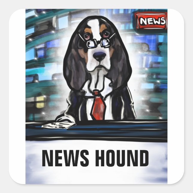 NEWS HOUND SQUARE STICKER (Front)