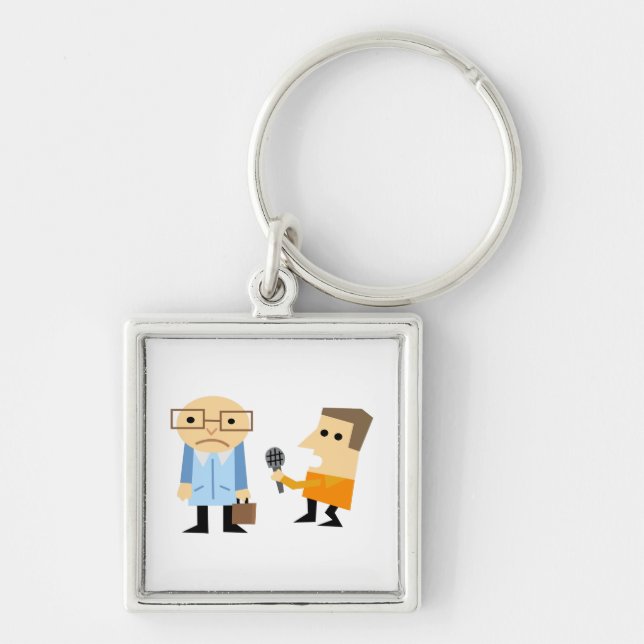 News Interview Keychain (Front)