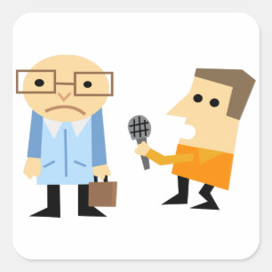 News Interview Square Sticker
