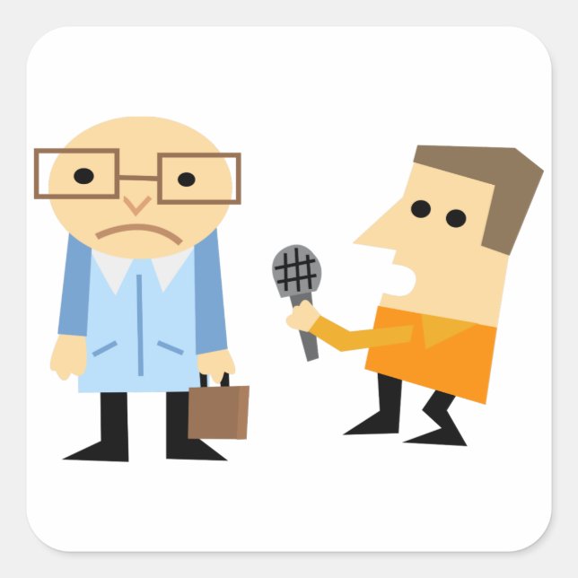 News Interview Square Sticker (Front)