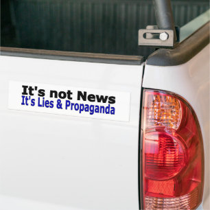 News Media Lies and Propaganda black and blue text Bumper Sticker