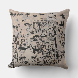 News Paper Rock Petroglyphs Outdoor Pillow