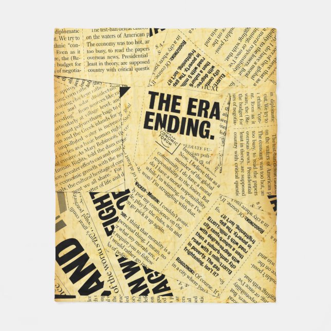 News paper text with old paper fleece blanket (Front)