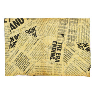 News paper text with old paper pillowcase