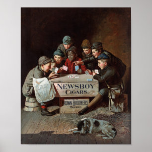 Newsboy Cigars Vintage Poster Restored