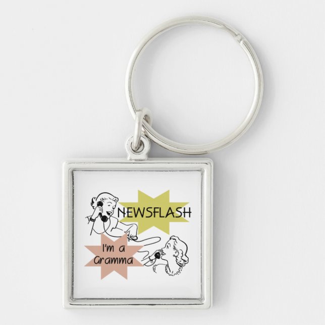Newsflash I'm a Gramma T-shirts and Gifts Keychain (Front)