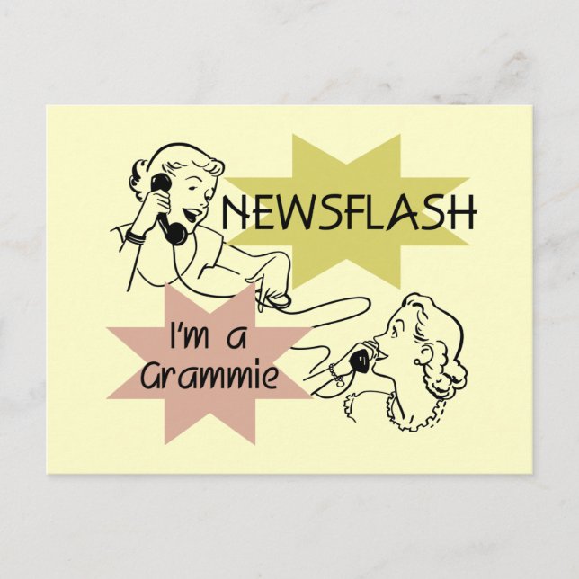Newsflash I'm a Grammie T-shirts and Gifts Postcard (Front)