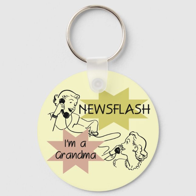Newsflash I'm a Grandma T-shirts and Gifts Keychain (Front)