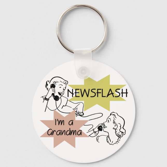 Newsflash I'm a Grandma T-shirts and Gifts Keychain (Front)