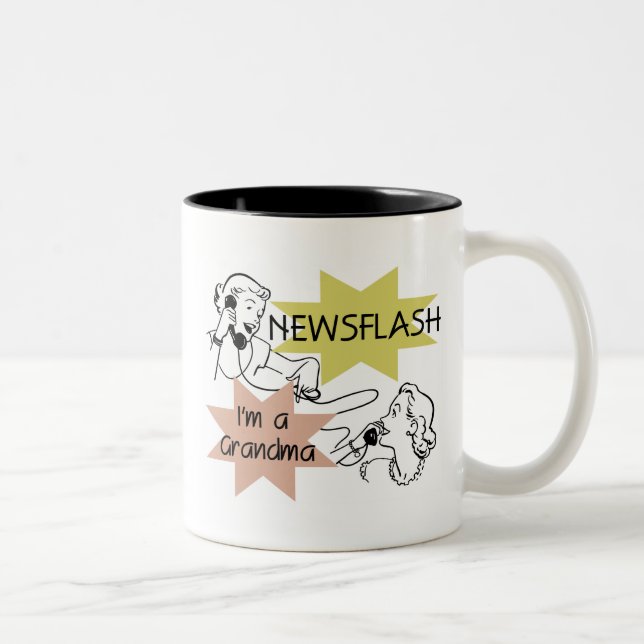 Newsflash I'm a Grandma T-shirts and Gifts Two-Tone Coffee Mug (Right)
