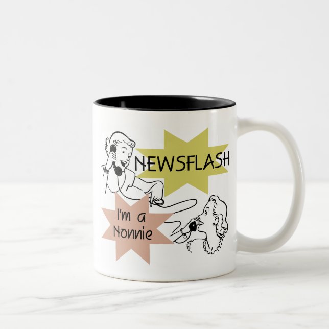 Newsflash I'm a Nonnie Tshirts and Gifts Two-Tone Coffee Mug (Right)