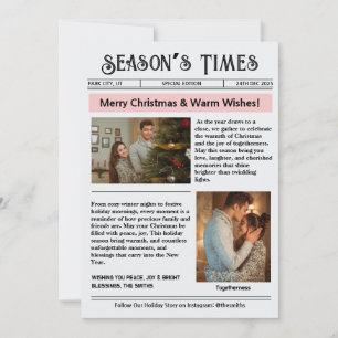 Newsletter Arch Photo Collage Christmas  Holiday Card