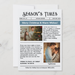 Newsletter Arch Photo Collage Christmas  Holiday Card