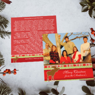 Newsletter on Back Moose Christmas Card