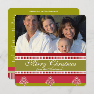 Newsletter Red Stripe Pattern Tree Christmas Invitation