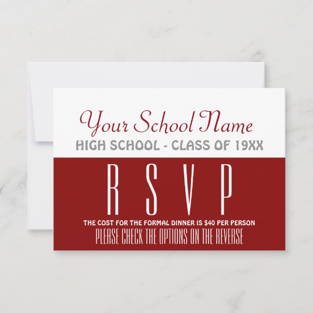 Newsletter Style Class Reunion RSVP (Front)