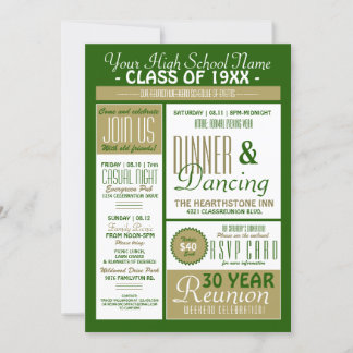 Newsletter Style High School Reunion Invitation