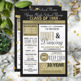 Newsletter Style High School Reunion Invitation
