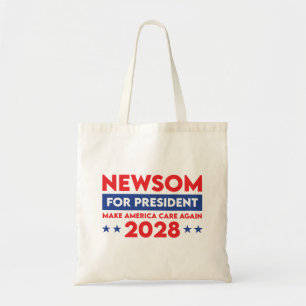 Newsom For President Make America Care Again 2028 Tote Bag