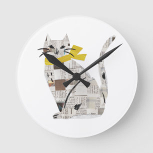 newspapar cat round clock